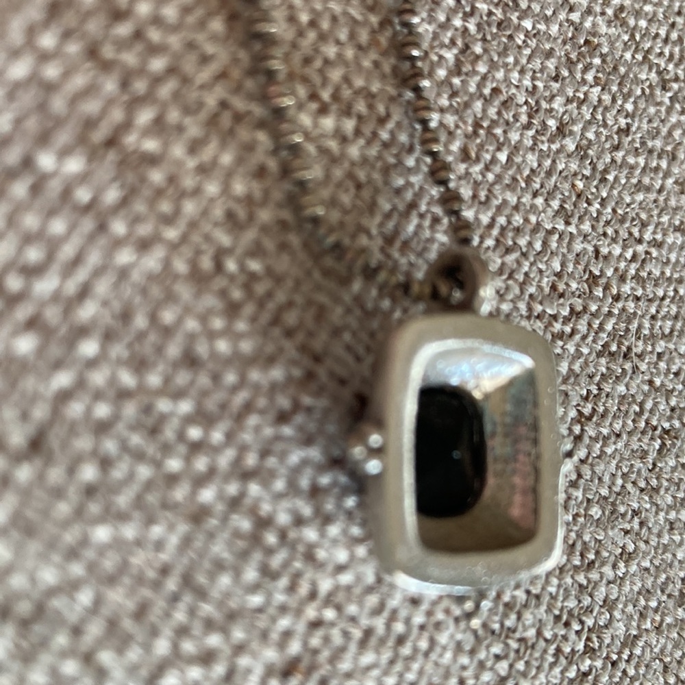 Brighton black onyx pendant necklace with adjustable length chain. - Picture 5 of 6